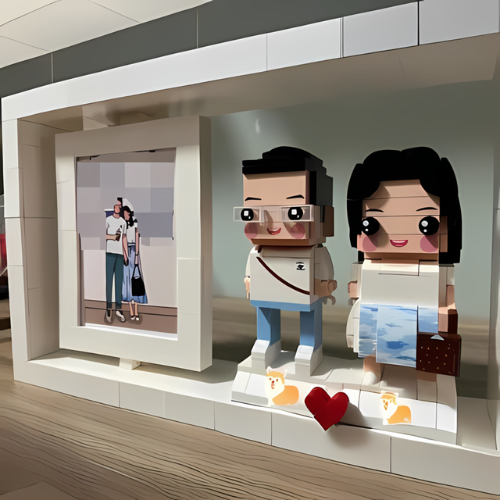 גוף מלא להתאמה אישית 2 אנשים דמויות לבנים מותאמות אישית מסגרת תמונה